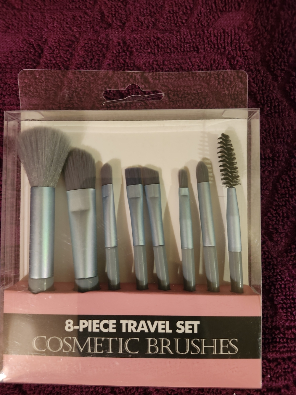 2 Cute Cosmetic Brush Set - Light Blue Handles